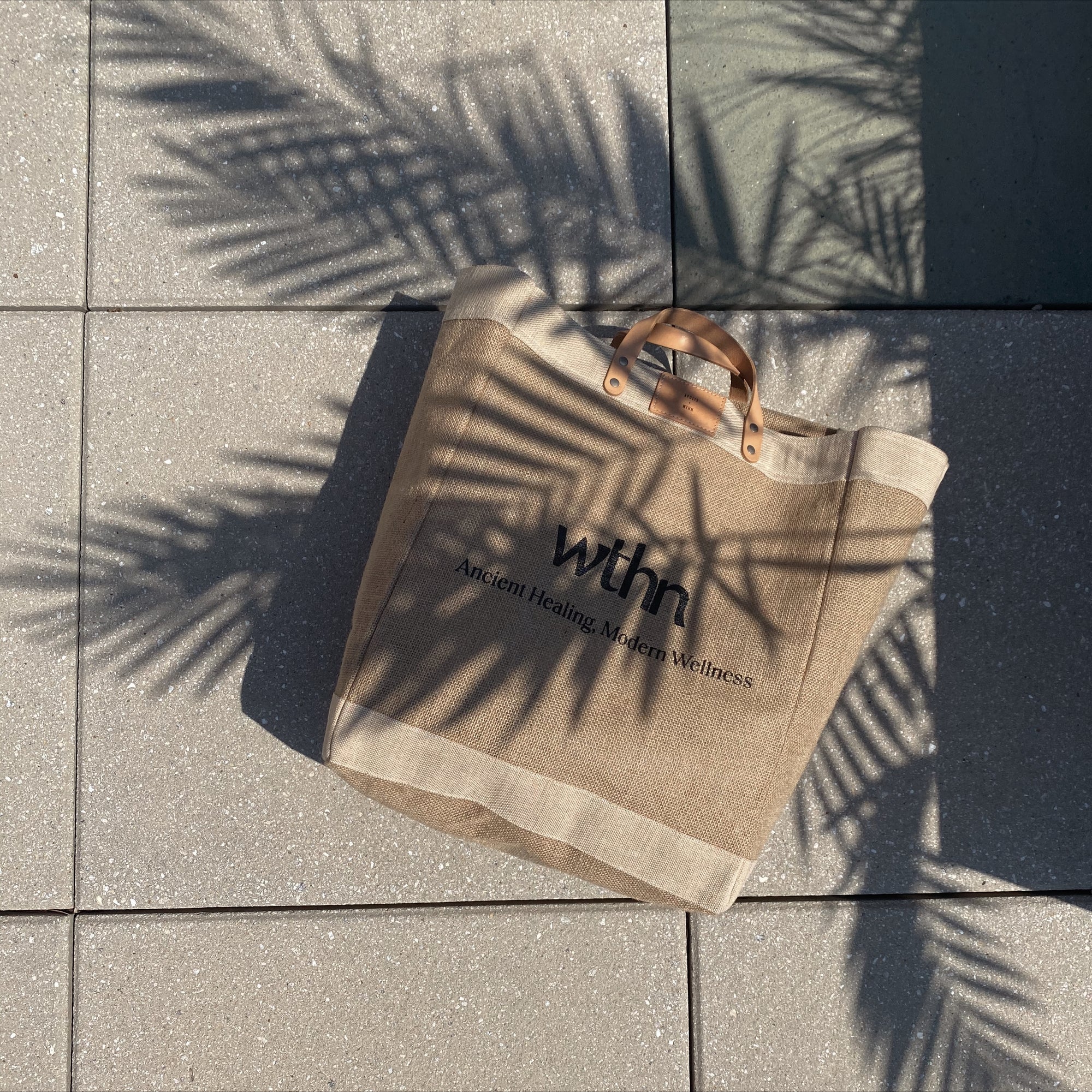 WTHN tote and palm tree