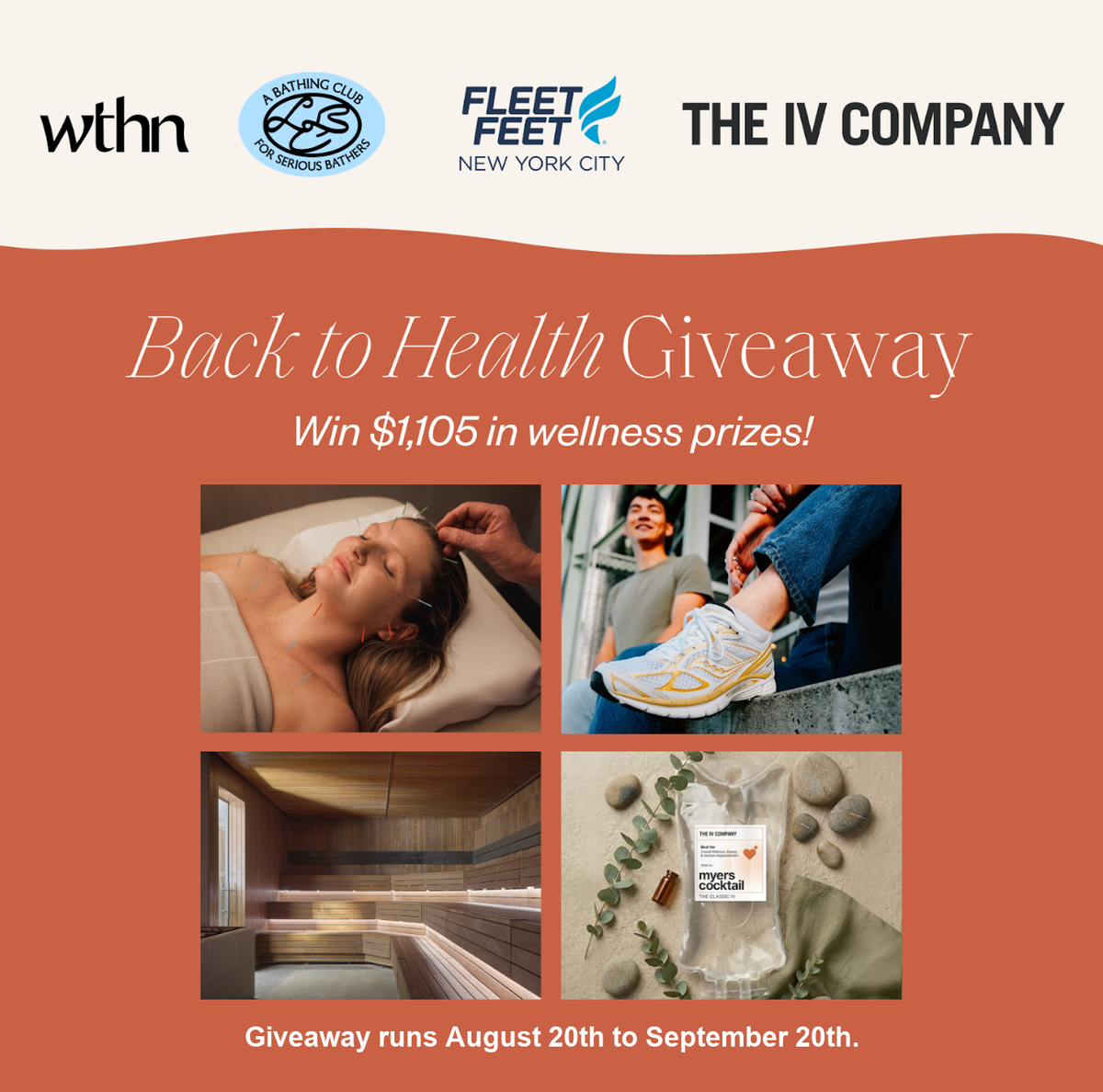 Back to Health Sweepstakes banner - runs August 20 to September 20